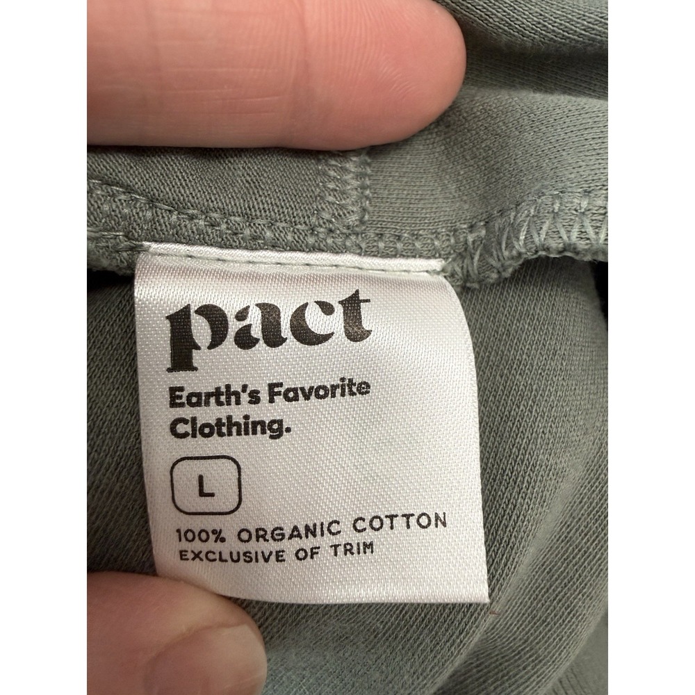Pact Women's Airplane Wide Leg Pant Castor Green 26" Inseam Cropped Size Large - Picture 7 of 8